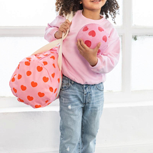 Сумка спортивная текстильная Ratatam "Hearts", розовые сердца